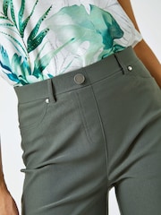 Roman Myrtle Green Turned Hem Stretch Shorts - Image 5 of 5