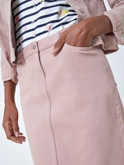 Roman Pink A-Line Knee Length Denim Skirt - Image 5 of 5
