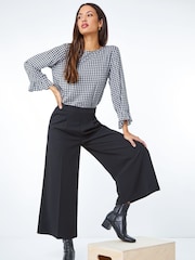 Roman Black Wide Leg Stretch Culottes - Image 4 of 5