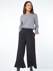 Roman Black Wide Leg Stretch Culottes - Image 5 of 5