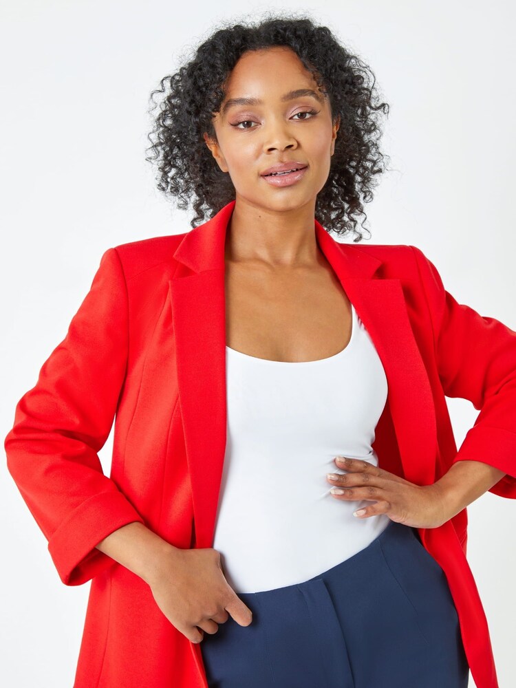 Roman Red Petite Classic Stretch Blazer - Image 1 of 5 Roman Red Petite Classic Stretch Blazer - Image 1 of 5