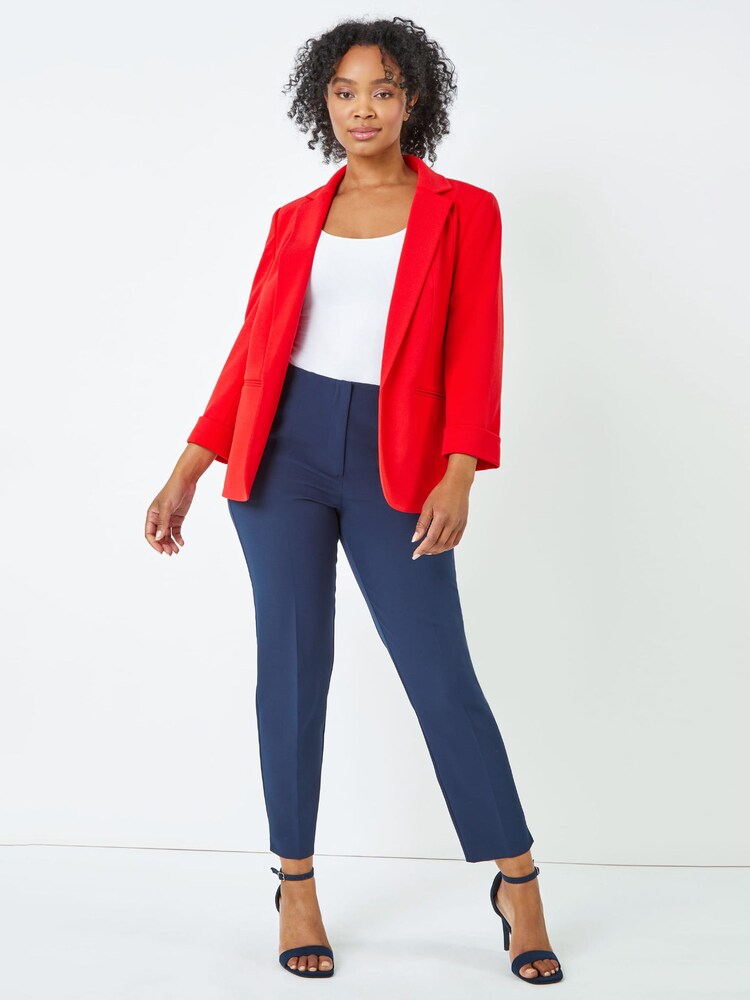 Roman Red Petite Classic Stretch Blazer - Image 2 of 5 Roman Red Petite Classic Stretch Blazer - Image 2 of 5
