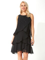 Roman Black Originals Embellished Frill Swing Dress - Image 1 of 4