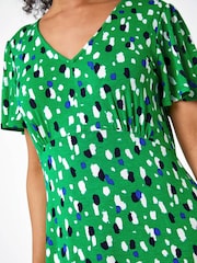 Roman Green Petite Spot Stretch Tea Dress - Image 5 of 5