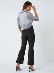 Roman Dark Grey Ruched Hem Chiffon Bolero Jacket - Image 2 of 5