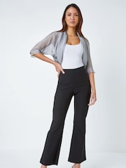 Roman Dark Grey Ruched Hem Chiffon Bolero Jacket - Image 3 of 5