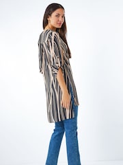 Roman Black Abstract Print Longline Blouse - Image 3 of 4