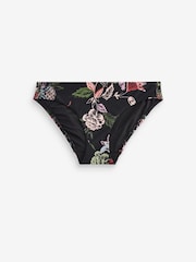 Black Floral High Leg Bikini Bottoms - Image 5 of 5