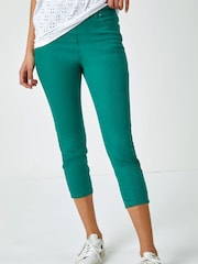 Roman Green Cropped Stretch Denim Jeggings - Image 1 of 5
