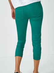 Roman Green Cropped Stretch Denim Jeggings - Image 2 of 5