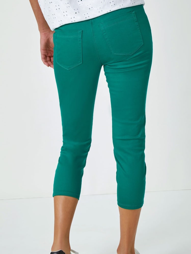 Roman Green Cropped Stretch Denim Jeggings - Image 2 of 5