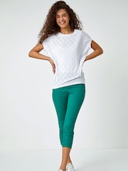 Roman Green Cropped Stretch Denim Jeggings - Image 3 of 5