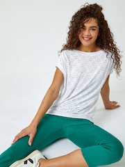 Roman Green Cropped Stretch Denim Jeggings - Image 4 of 5