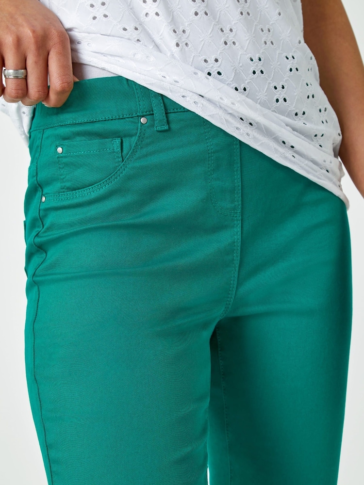 Roman Green Cropped Stretch Denim Jeggings - Image 5 of 5
