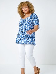 Roman White Curve Cropped Stretch Denim Jeggings - Image 2 of 5