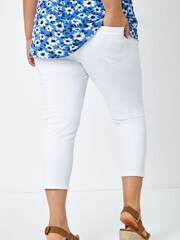 Roman White Curve Cropped Stretch Denim Jeggings - Image 3 of 5
