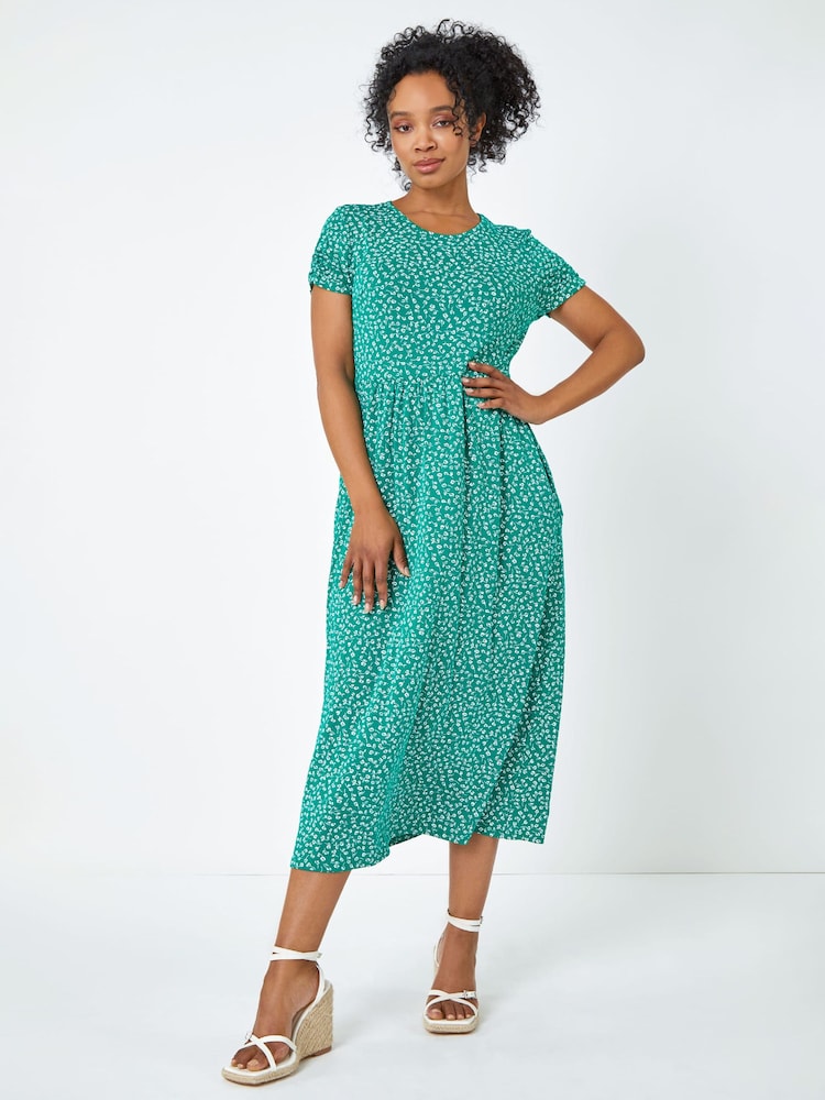 Verde/blanco - Vestido a media pierna con estampado floral de Roman Petite - Imagen 1 de 5 Verde/blanco - Vestido a media pierna con estampado floral de Roman Petite - Imagen 1 de 5