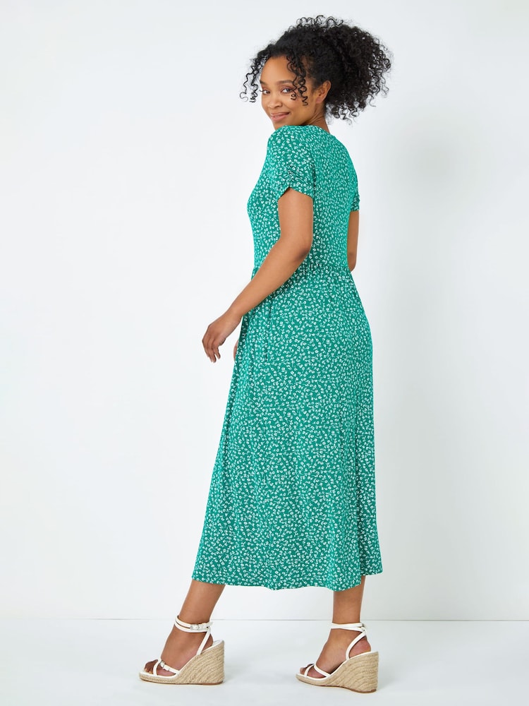 floral midi dress off shoulder Floral Print Off Shoulder Midi Dress