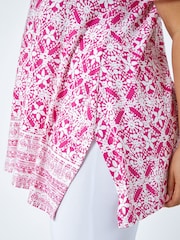 Roman Pink Curve Tile Print Longline Top - Image 5 of 5