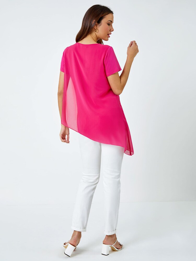 Roman Pink Diamante Embellished Overlay Top - Image 2 of 5