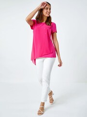 Roman Pink Diamante Embellished Overlay Top - Image 3 of 5