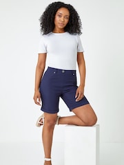 Roman Blue Petite Turned Hem Stretch Shorts - Image 4 of 5
