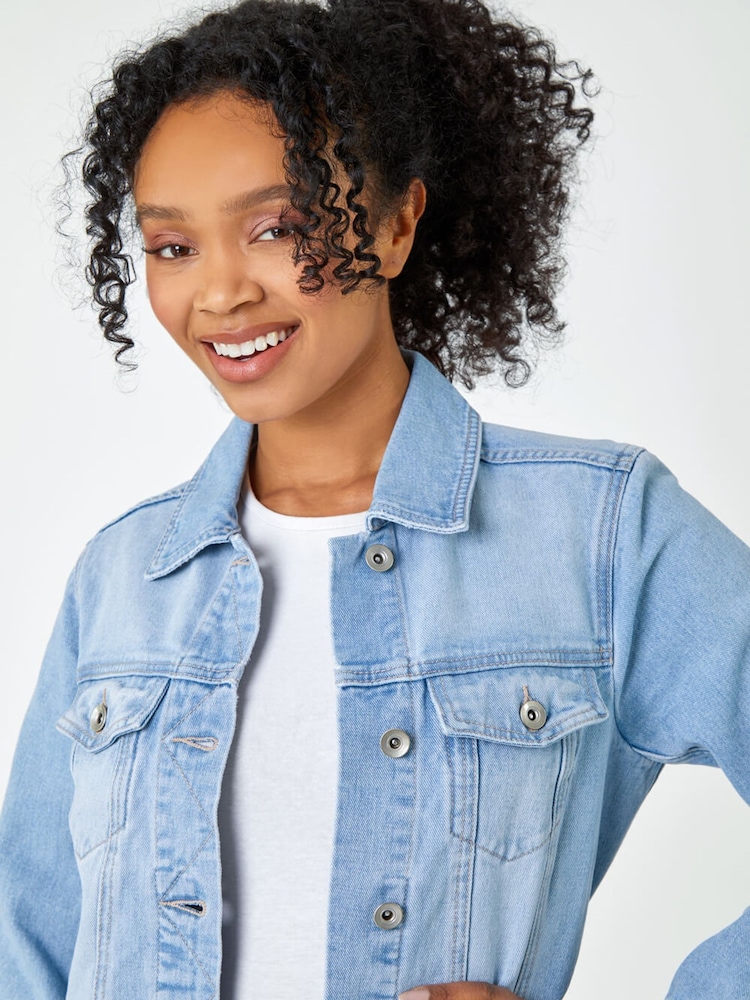 Roman Light Blue Petite Denim Jacket - Image 4 of 5