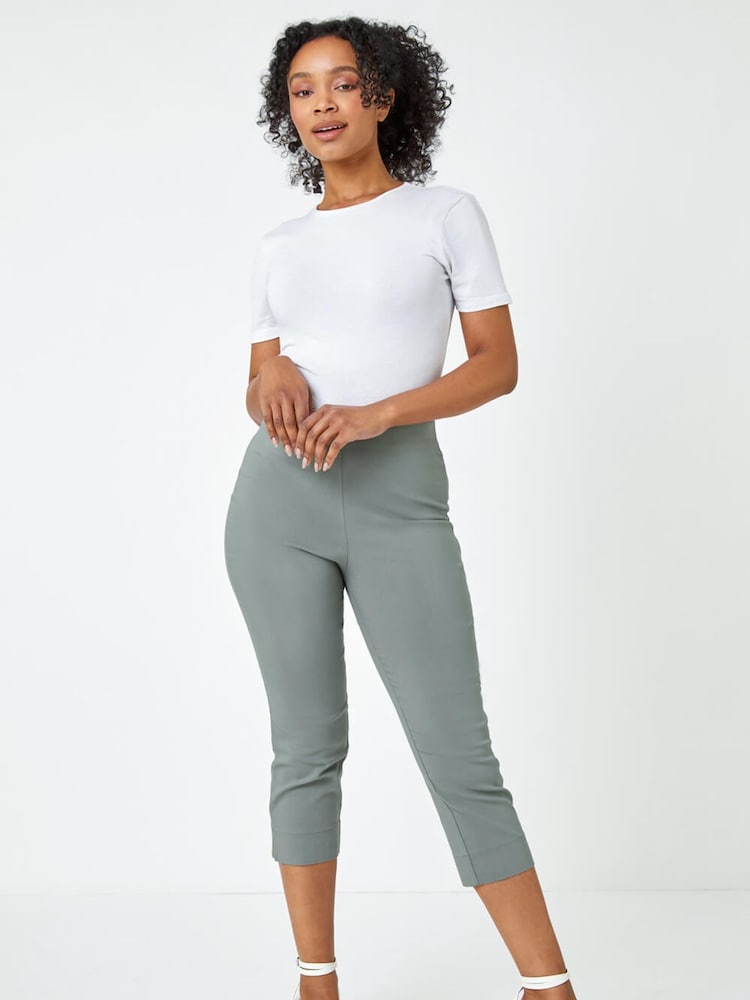 Roman Green Petite Cropped Stretch Capri Trousers - Image 2 of 5