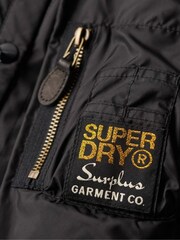 Superdry Black Military Hooded MA1 Parka Coat - Image 6 of 6