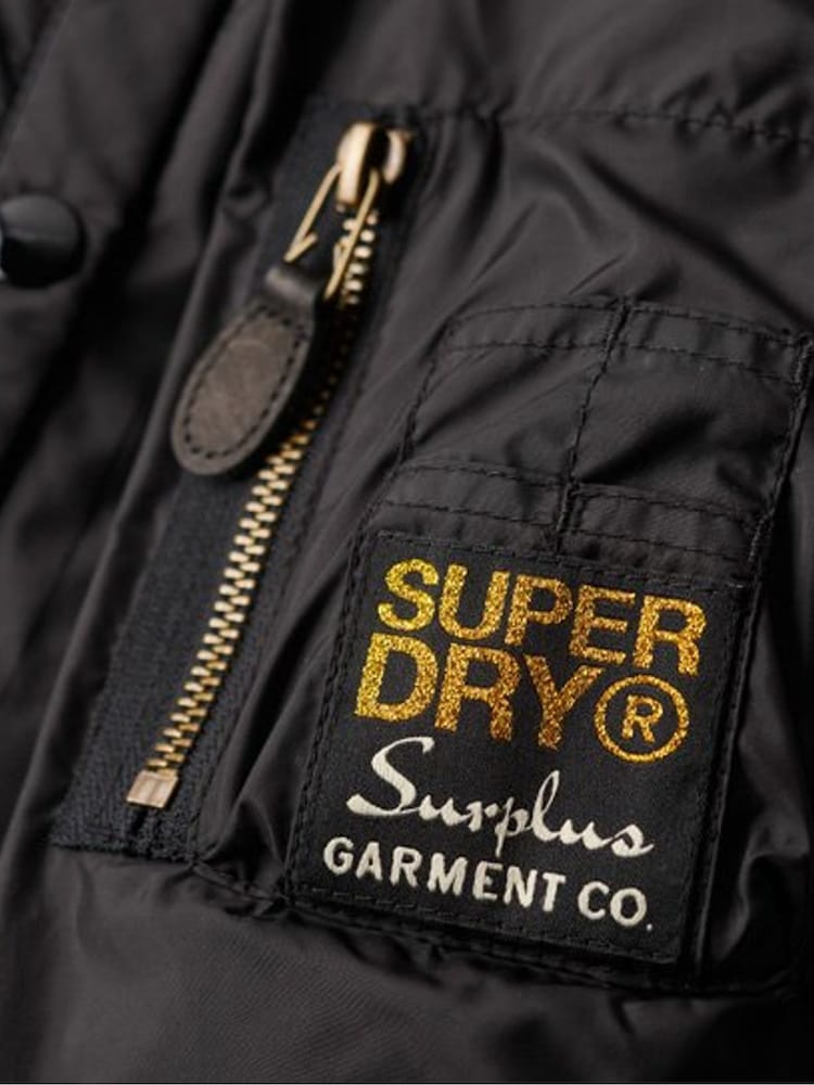 Superdry Black Military Hooded MA1 Parka Coat - Image 6 of 6