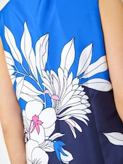 Roman Blue Floral Contrast Print Shift Dress - Image 5 of 5