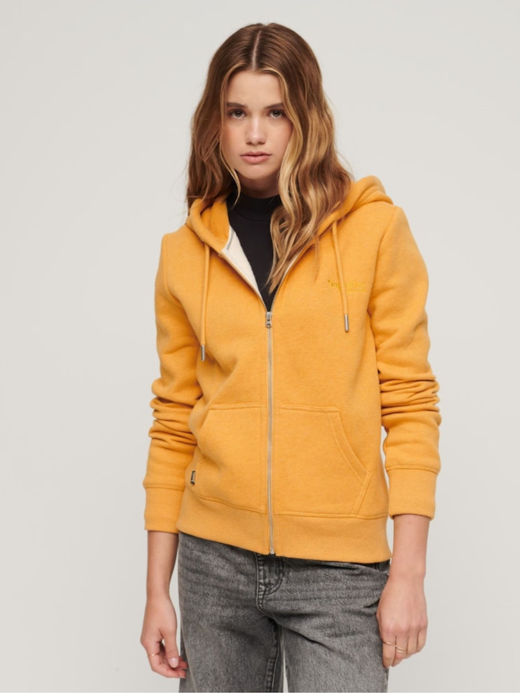 Superdry Yellow Essential Logo Zip Hoodie - Image 2 of 7