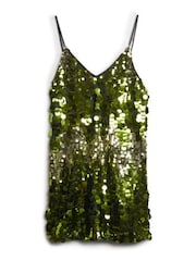 Superdry Green Disco Sequin Mini Dress - Image 4 of 5