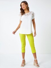 Roman White Palm Print Burnout T-Shirt - Image 2 of 5