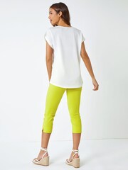 Roman White Palm Print Burnout T-Shirt - Image 3 of 5