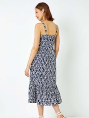 Roman Blue Sleeveless Crochet Detail Cotton Blouse - Image 2 of 5