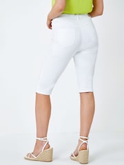 Roman White Denim Stretch Knee Length Pedal Pusher Trousers - Image 2 of 5