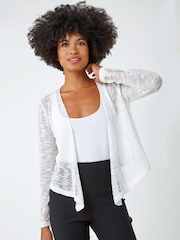 Roman White Lightweight Knitted Shrug - Image 1 of 5