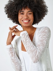 Roman White Lightweight Knitted Shrug - Image 3 of 5