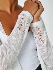 Roman White Lightweight Knitted Shrug - Image 4 of 5