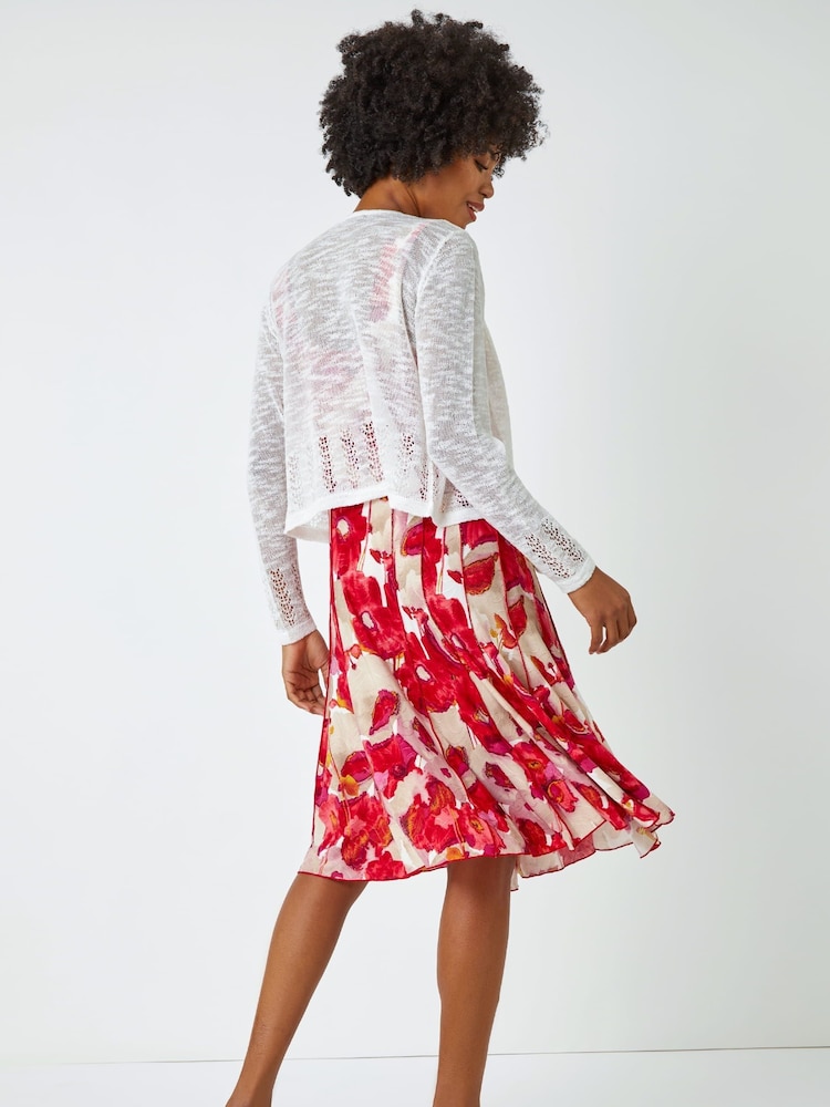 Roman White Lightweight Knitted Shrug - Image 6 of 6
