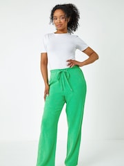 Roman Green Petite Wide Leg Linen Trousers - Image 3 of 5