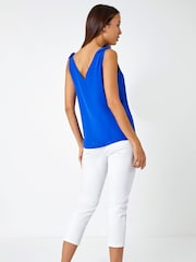 Roman Blue Tie Detail Strap Cami Top - Image 3 of 5