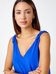 Roman Blue Tie Detail Strap Cami Top - Image 4 of 5