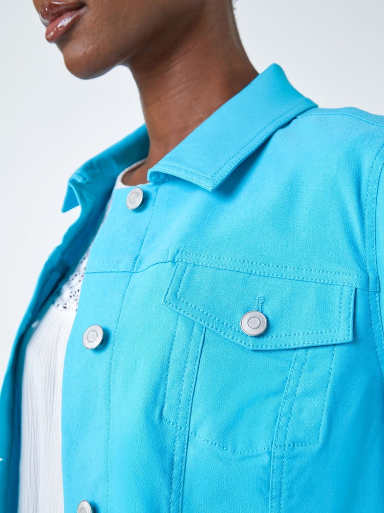 Roman Blue Chrome Stretch Denim Jacket - Image 5 of 5