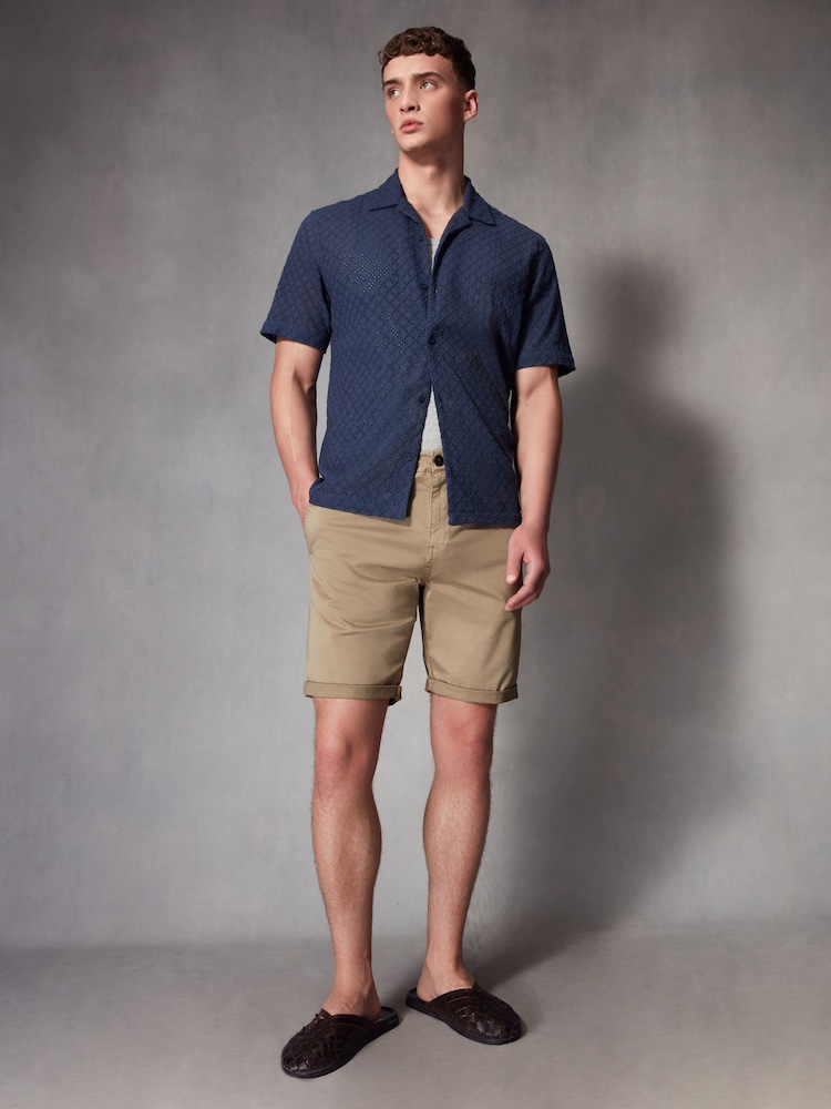 Stone Slim Fit Premium Laundered Stretch Chino Shorts - Image 2 of 10