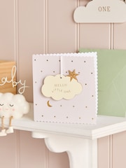 Natural New Baby Cloud Keepsake Card - Image 1 of 3