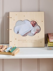 Natural New Baby Cloud Wooden Record Book - Image 1 of 3