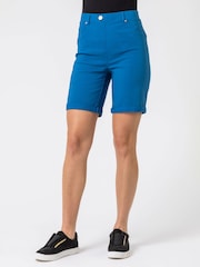 Roman Blue Turned Hem Stretch Shorts - Image 1 of 4