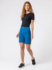 Roman Blue Turned Hem Stretch Shorts - Image 3 of 4